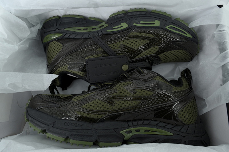 【CP3MI】墨绿 OFFWHITE跑鞋系列 OMIA295F25 FAB003 6310 FF-WHITE Out Of Dark Green
