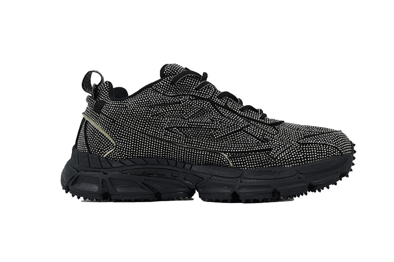 【DP3MI】黑色亮片 OFFWHITE跑鞋系列  OMIA189S21 LEA004 1001 FF-WHITE Out Of Black Glitter