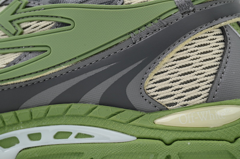 【CP3MI】军绿灰 OFFWHITE跑鞋系列  OMIA295F24 FAB001 0038 FF-WHITE Out Of Military Green Grey