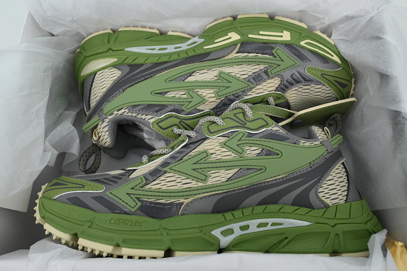 【CP3MI】军绿灰 OFFWHITE跑鞋系列  OMIA295F24 FAB001 0038 FF-WHITE Out Of Military Green Grey
