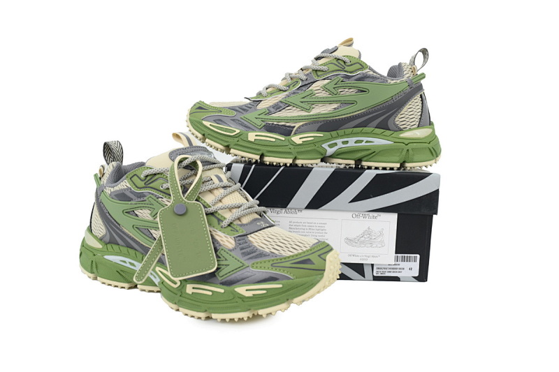 【CP3MI】军绿灰 OFFWHITE跑鞋系列  OMIA295F24 FAB001 0038 FF-WHITE Out Of Military Green Grey
