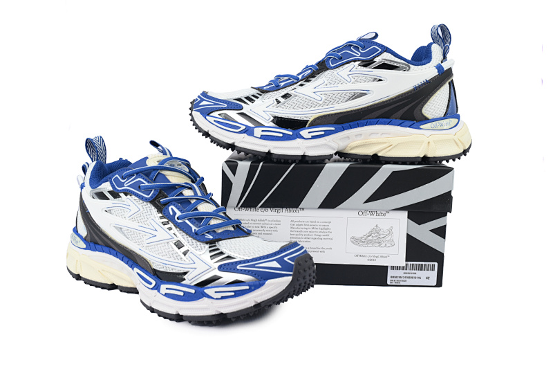 【CP3MI】深蓝白 OFFWHITE跑鞋系列 OMIA295F24 FAB00 10145 FF-WHITE Out Of Deep Blue White