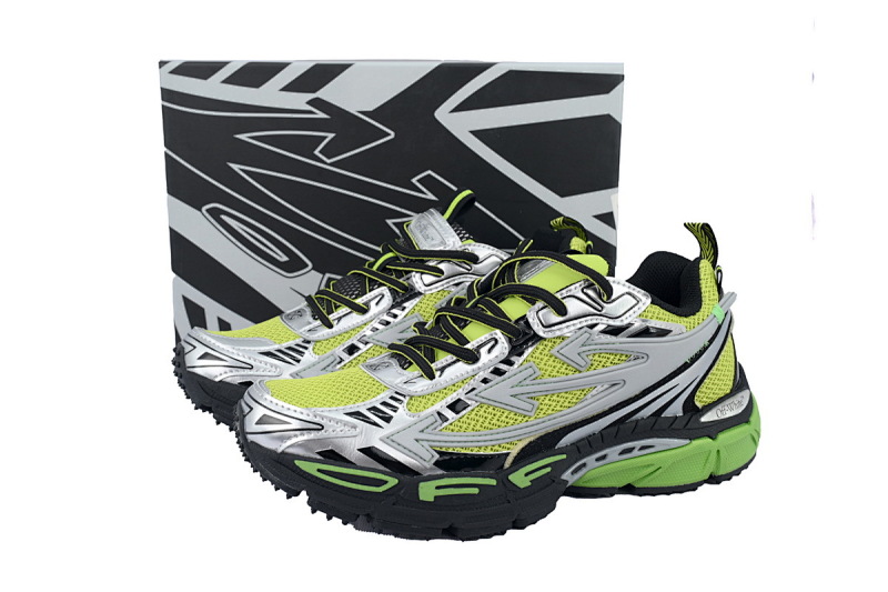 【CP3MI】黄绿色 OFFWHITE跑鞋系列 OMIA295S25 FAB00 17270 FF-WHITE Out Of Yellow-Green