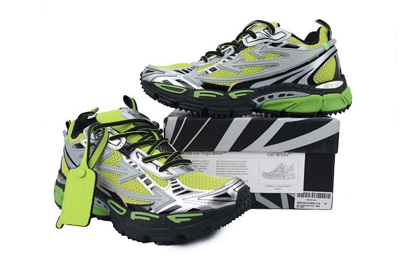 【CP3MI】黄绿色 OFFWHITE跑鞋系列 OMIA295S25 FAB00 17270 FF-WHITE Out Of Yellow-Green
