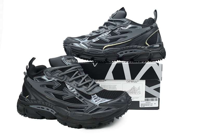 【CP3MI】黑色 OFFWHITE跑鞋系列 OMIA295C99 FAB00 11010 FF-WHITE Out Of Black