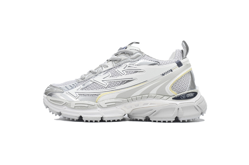 【CP3MI】白灰色 OFFWHITE跑鞋系列 OMIA295C99 FAB001 0972 FF-WHITE Military White Gray