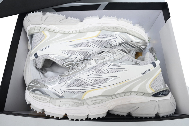 【CP3MI】白灰色 OFFWHITE跑鞋系列 OMIA295C99 FAB001 0972 FF-WHITE Military White Gray