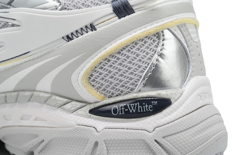 【CP3MI】白灰色 OFFWHITE跑鞋系列 OMIA295C99 FAB001 0972 FF-WHITE Military White Gray