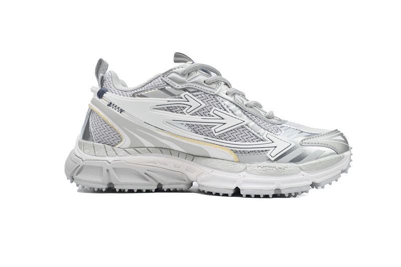 【CP3MI】白灰色 OFFWHITE跑鞋系列 OMIA295C99 FAB001 0972 FF-WHITE Military White Gray