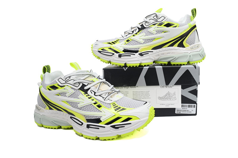 【CP3MI】荧光绿 OFFWHITE跑鞋系列 OMIA295F24 FAB00 10011 FF-WHITE Fluorescent Green