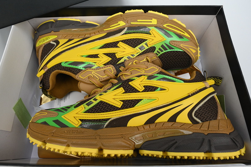 【CP3MI】黑黄色 OFFWHITE跑鞋系列 OMIA295F24 FAB00 10010 FF-WHITE Black Yellow