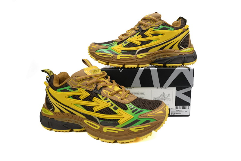 【CP3MI】黑黄色 OFFWHITE跑鞋系列 OMIA295F24 FAB00 10010 FF-WHITE Black Yellow