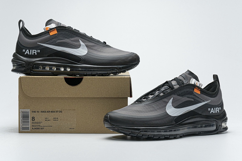 【DY5OW】全黑OW 公司级耐克97联名气垫跑鞋 AJ4585-001 Off-White x Nike Air Max 97 All Black