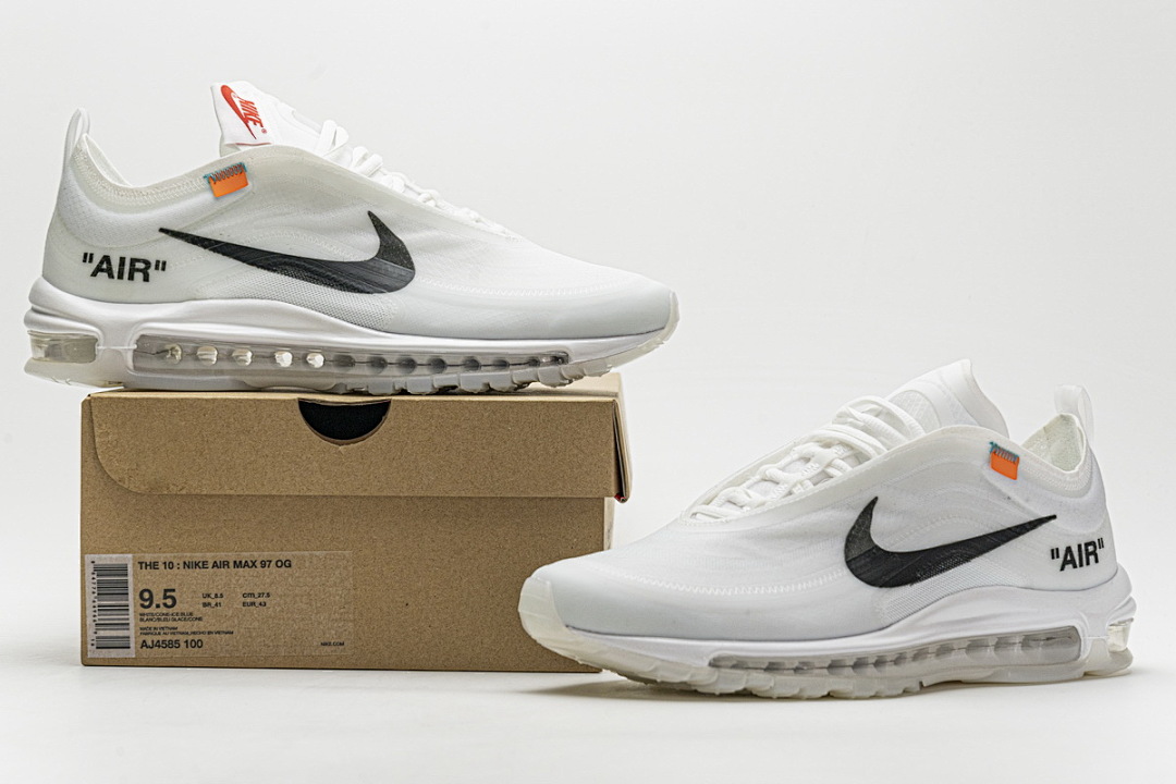 【DY5OW】全白OW 公司级耐克97联名气垫跑鞋 AJ4585-100 Off-White x Nike Air Max 97 All White
