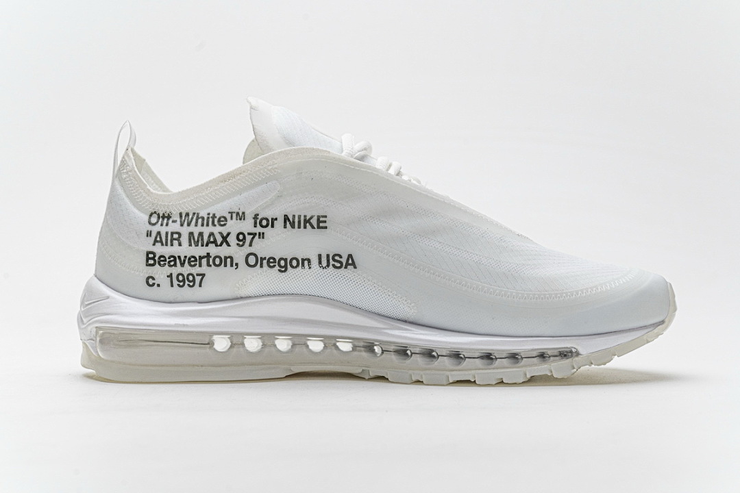 【DY5OW】全白OW 公司级耐克97联名气垫跑鞋 AJ4585-100 Off-White x Nike Air Max 97 All White