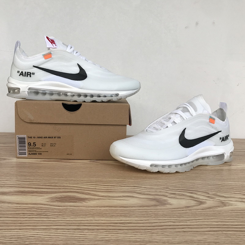 【DY5OW】全白OW 公司级耐克97联名气垫跑鞋 AJ4585-100 Off-White x Nike Air Max 97 All White