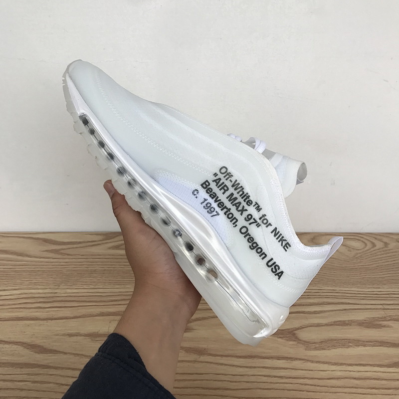 【DY5OW】全白OW 公司级耐克97联名气垫跑鞋 AJ4585-100 Off-White x Nike Air Max 97 All White