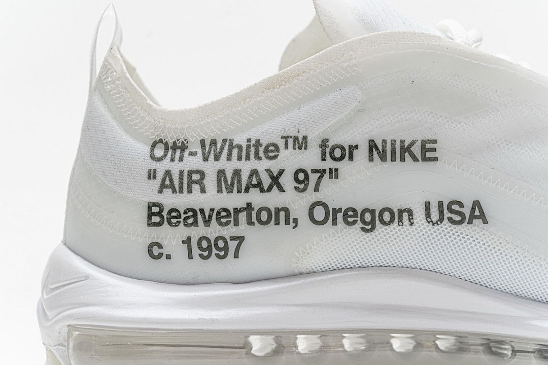 【DY5OW】全白OW 公司级耐克97联名气垫跑鞋 AJ4585-100 Off-White x Nike Air Max 97 All White