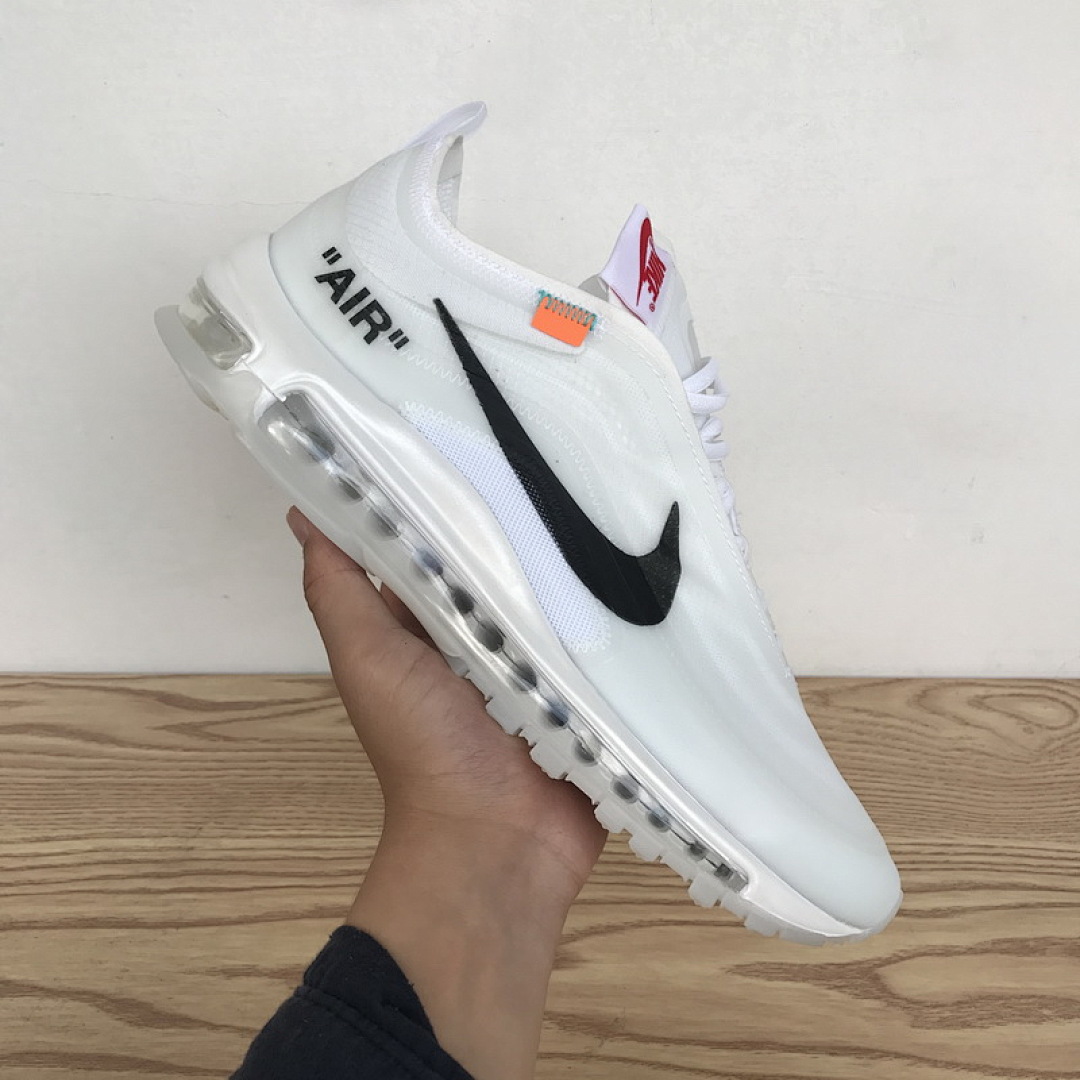 【DY5OW】全白OW 公司级耐克97联名气垫跑鞋 AJ4585-100 Off-White x Nike Air Max 97 All White
