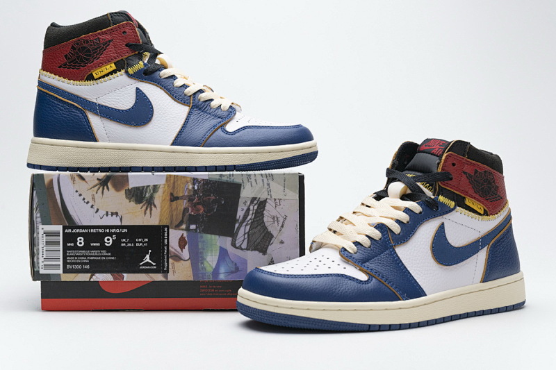 【DA0OW】拼接蓝 乔丹1代篮球鞋BV1300-146 Air Jordan 1 Retro High Union Los Angeles Blue Toe