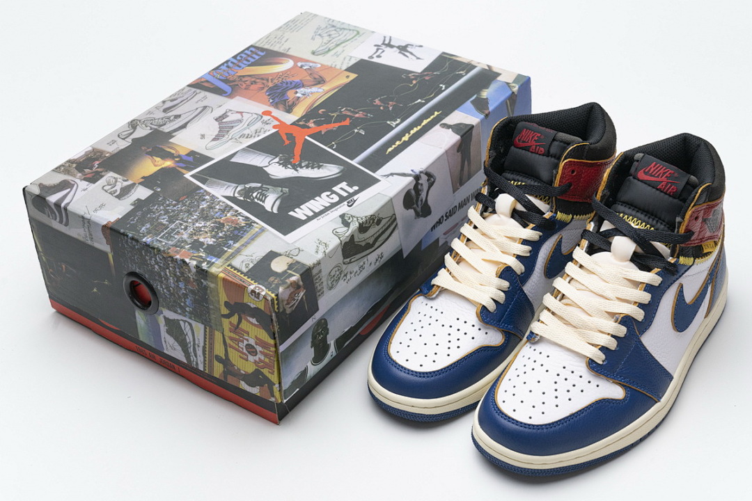 【DA0OW】拼接蓝 乔丹1代篮球鞋BV1300-146 Air Jordan 1 Retro High Union Los Angeles Blue Toe