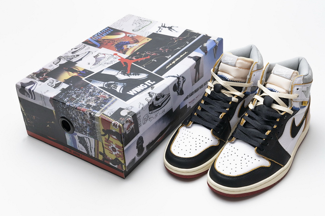 【DA0OW】拼接红 乔丹1代篮球鞋BV1300-106 Air Jordan 1 Retro High Union Los Angeles Black Toe
