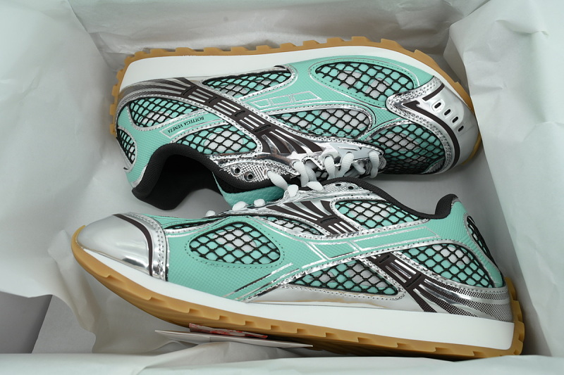 【CA1M9】银拼绿色 葆蝶家跑鞋 低帮休闲跑鞋 755915 V2X40 3925 Bottega Veneta Wmns Orbit Sneaker 'White'