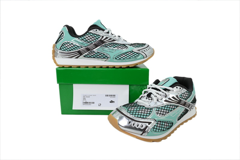 【CA1M9】银拼绿色 葆蝶家跑鞋 低帮休闲跑鞋 755915 V2X40 3925 Bottega Veneta Wmns Orbit Sneaker 'White'