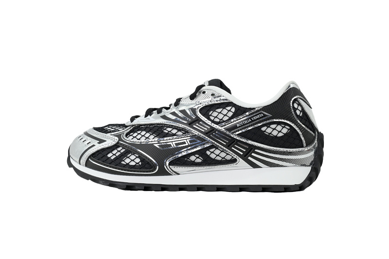 【CA1MB】黑银 葆蝶家跑鞋 Bottega Veneta Orbit低帮休闲跑鞋 Black Silver