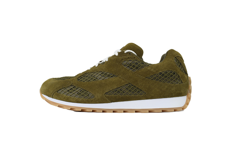 【CA1MB】绒面绿色 葆蝶家跑鞋 Bottega Veneta Orbit低帮休闲跑鞋 Suede Green