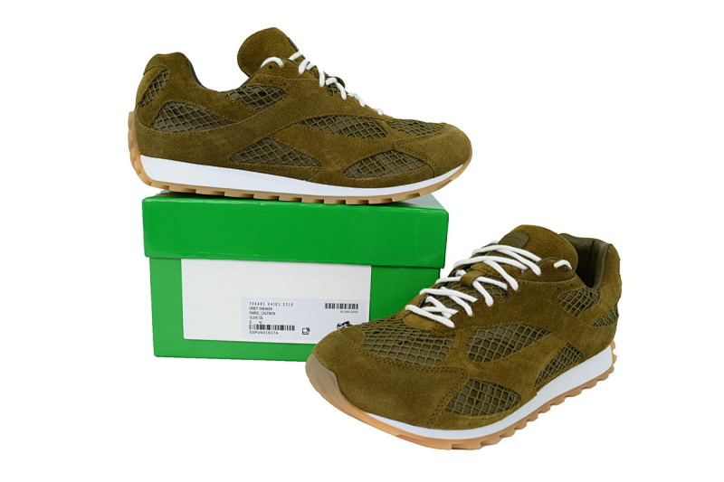 【CA1MB】绒面绿色 葆蝶家跑鞋 Bottega Veneta Orbit低帮休闲跑鞋 Suede Green