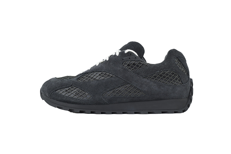 【CA1MB】绒面黑色 葆蝶家跑鞋 Bottega Veneta Orbit低帮休闲跑鞋 Black Suede