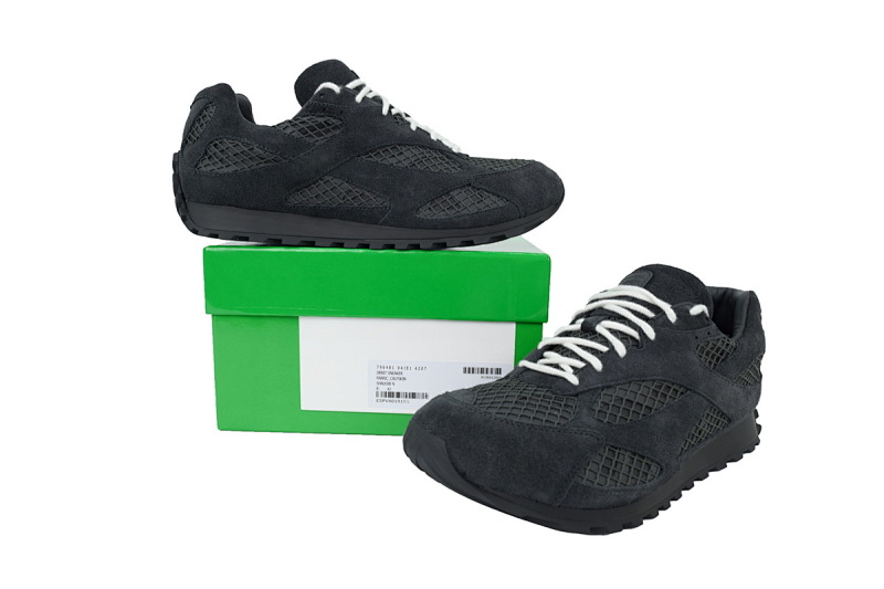 【CA1MB】绒面黑色 葆蝶家跑鞋 Bottega Veneta Orbit低帮休闲跑鞋 Black Suede