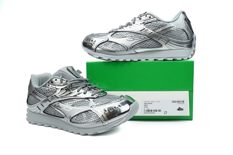 【CA1MB】纯银 葆蝶家跑鞋 Bottega Veneta Orbit低帮休闲跑鞋Silvery
