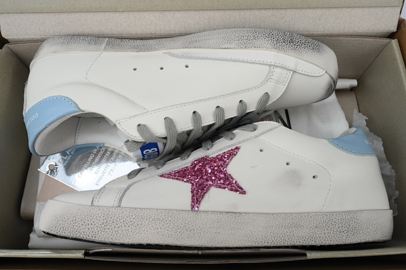 【CA0ET】天空蓝尾 GGDB 时尚休闲小脏鞋 Golden Goose Super Star 'Blue Heel'