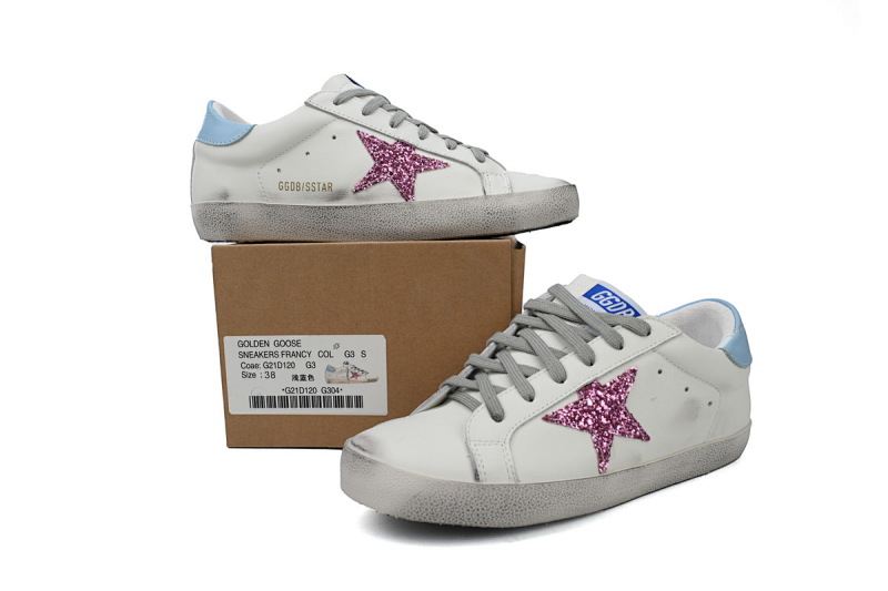 【CA0ET】天空蓝尾 GGDB 时尚休闲小脏鞋 Golden Goose Super Star 'Blue Heel'