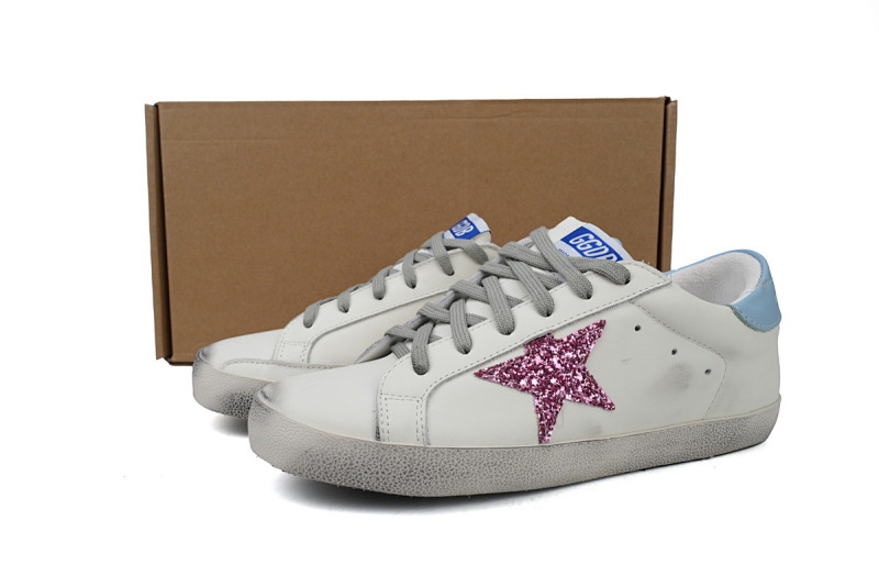 【CA0ET】天空蓝尾 GGDB 时尚休闲小脏鞋 Golden Goose Super Star 'Blue Heel'