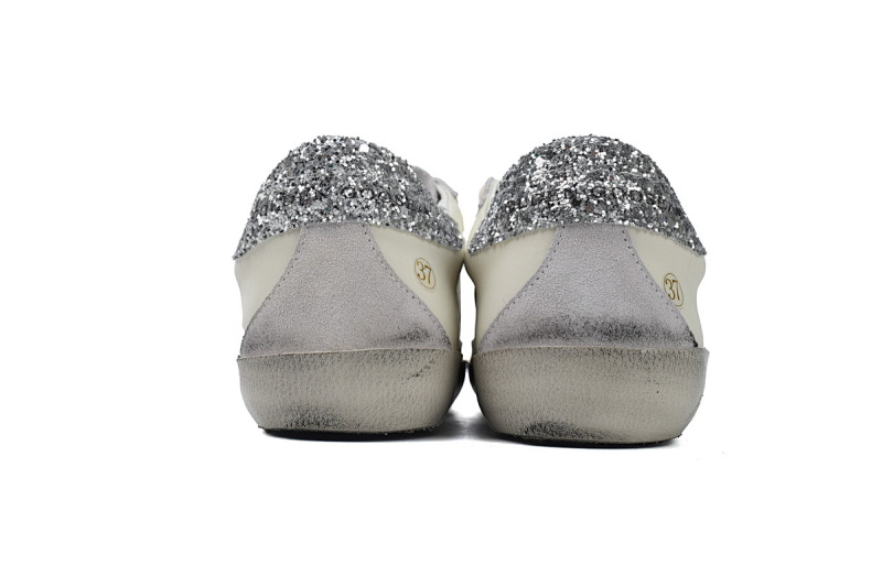 【CA0ET】闪银尾 GGDB 时尚休闲小脏鞋 Golden Goose Super Star 'Sparkling Silver Heel'