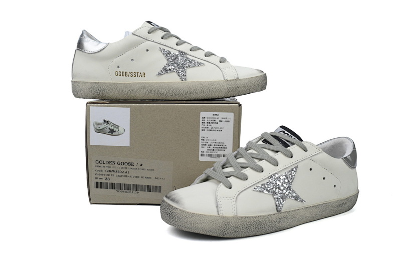 【CA0ET】银尾银星 GGDB 时尚休闲小脏鞋 Golden Goose Super Star 'Silver Heel Silver Star'