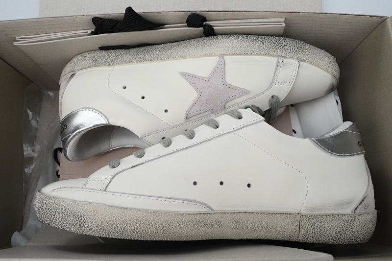 【CA0ET】银尾 GGDB 时尚休闲小脏鞋 Golden Goose Super Star 'Silver Heel'