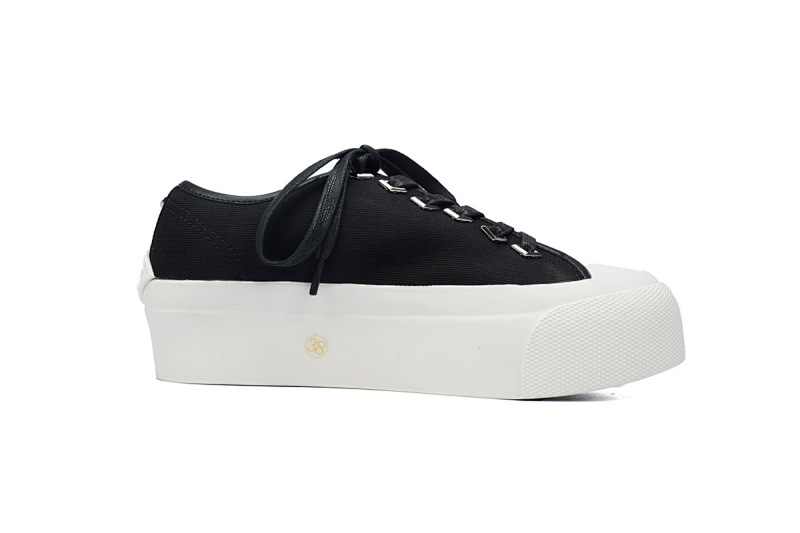 【CA7XP】女款黑色 吉米周板鞋Women's Jimmy Choo Palma Maxi Black and Latte Canvas Platform Trainers