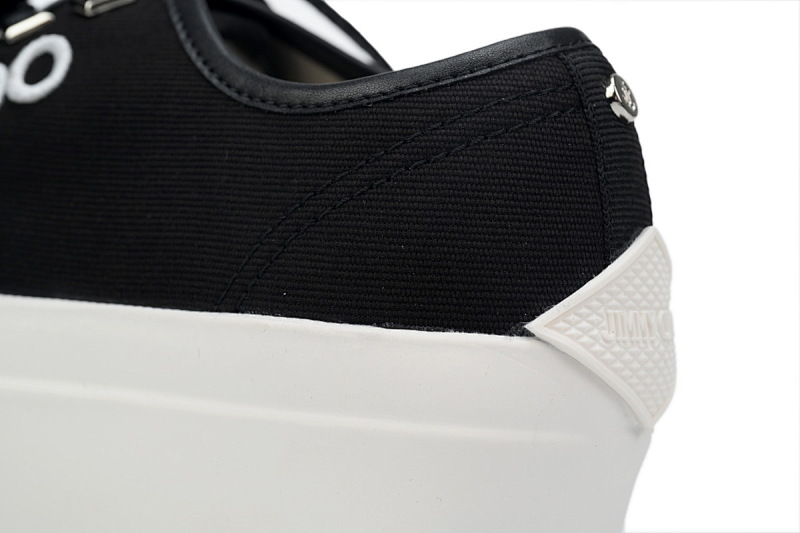 【CA7XP】女款黑色 吉米周板鞋Women's Jimmy Choo Palma Maxi Black and Latte Canvas Platform Trainers