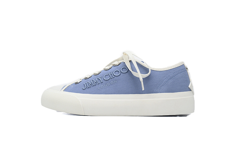 【CA7XP】男款蓝色 吉米周板鞋 Jimmy Choo Palma Maxi Blue Canvas Platform Trainers PALMAMAXIFCYE043621