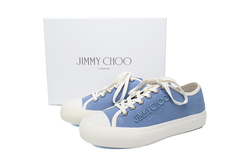 【CA7XP】男款蓝色 吉米周板鞋 Jimmy Choo Palma Maxi Blue Canvas Platform Trainers PALMAMAXIFCYE043621