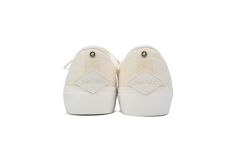 【CA7XP】男款白色 吉米周板鞋Jimmy Choo Palma Maxi White Canvas Platform Trainers PALMAMAXIFCYE