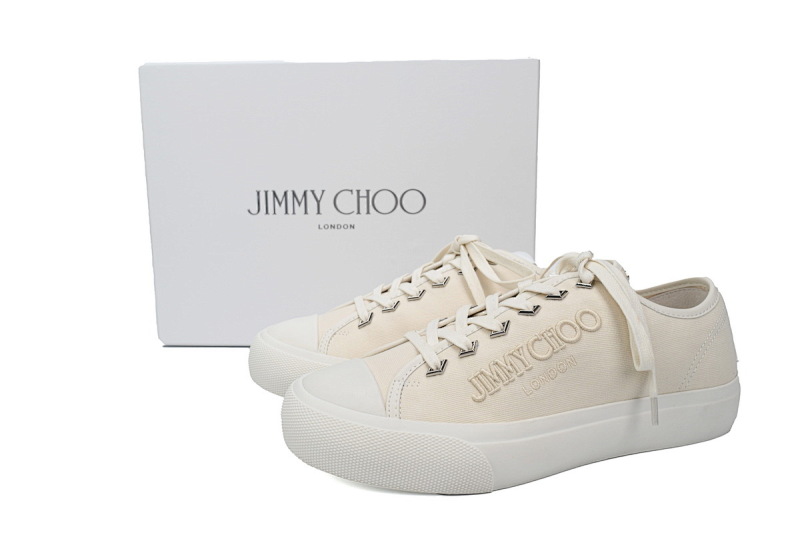 【CA7XP】男款白色 吉米周板鞋Jimmy Choo Palma Maxi White Canvas Platform Trainers PALMAMAXIFCYE