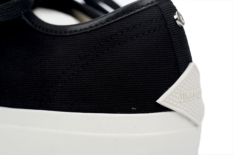【CA7XP】男款黑色 吉米周板鞋Jimmy Choo Palma Maxi Black and Latte Canvas Platform Trainers PALMAMAXIFCYE013921