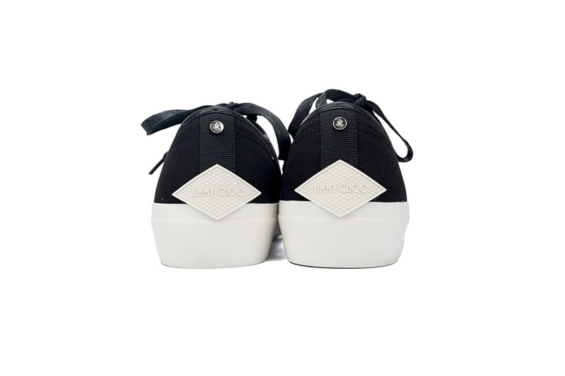 【CA7XP】男款黑色 吉米周板鞋Jimmy Choo Palma Maxi Black and Latte Canvas Platform Trainers PALMAMAXIFCYE013921