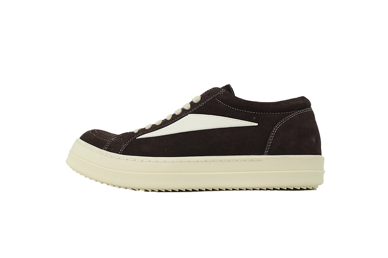【DA7ET】小三角咖啡 里克•欧文斯低帮休闲鞋 Rick Owens Hollywood Vintage Low 'Mahogany Milk'