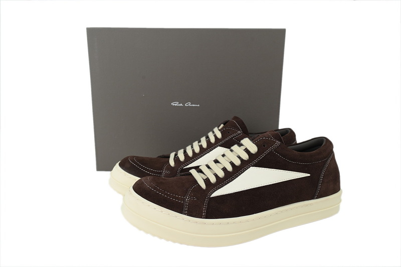 【DA7ET】小三角咖啡 里克•欧文斯低帮休闲鞋 Rick Owens Hollywood Vintage Low 'Mahogany Milk'